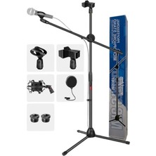 Aesco Mikrofon Standı Seti, Shock Mount ve Pop Filtre ile Birlikte