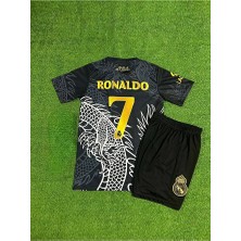 FRAGOLA Real Madridd Yeni Sezon Dragon Desenli Cristiano Ronaldo Çocuk Forması (Black)