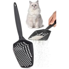 Aesco Kedi Kumu Eleme Küreği, Ince Taneli Temizleme Aracı, Siyah