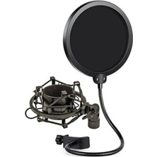 Aesco Çift Katmanlı Pop Filtre ve Shock Mount, Stüdyo Kullanımı Için