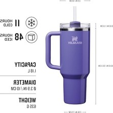 Aesco 1.18 Litre Pipetli Termos Bardak, Parlak Mor Renk Seçeneği
