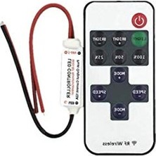 Aesco Uzaktan Kumandalı LED Şerit Dimmer, 12V/24V Pil Hediyeli