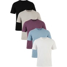 Buratti Pamuklu Regular Fit Bisiklet Yaka 5'li Paket T Shirt Erkek T Shirt 59020204S5