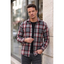 Buratti Ekoseli Uzun Kollu Slim Fit Kışlık Gömlek Erkek Gömlek CF21W112844
