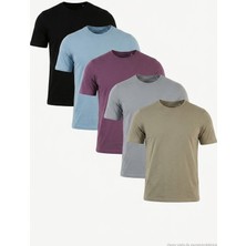 Buratti Pamuklu Regular Fit Bisiklet Yaka 5'li Paket T Shirt Erkek T Shirt 59020204S5