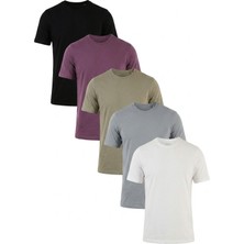 Buratti Pamuklu Regular Fit Bisiklet Yaka 5'li Paket T Shirt Erkek T Shirt 59020204S5
