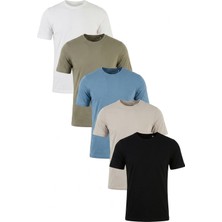 Buratti Pamuklu Regular Fit Bisiklet Yaka 5'li Paket T Shirt Erkek T Shirt 59020204S5
