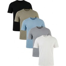 Buratti Pamuklu Regular Fit Bisiklet Yaka 5'li Paket T Shirt Erkek T Shirt 59020204S5