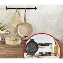 Beauty 6 Parça Granit Kapaklı Tencere - Tava ve Sahan Seti