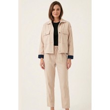 Moda Erva 34 Çift Renkli Oversize Kesim Kot Ceket ve Pantolon Takımı