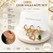 Belirtilmemiş Zeynep Beautly Handmade 3 Lü Çelik Küpe