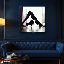 Holda Props Kanvas Tablo Yoga Yapan Kadın ve Kedi Spor Tablo Duvar Dekorasyonu