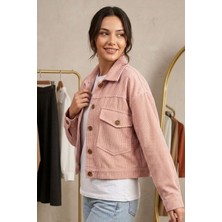 Moda Erva 34 Fitilli Kadife Crop Ceket