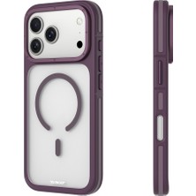 iPhone 17 Pro Max Uyumlu Kılıf M-Safe Şarj Özellikli Youngkit Rock Sand Serisi Kapak Bordo