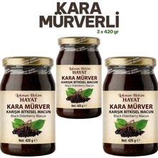3 x 420 gr Kara Mürver Karışık Bitkisel Macun - Propolis, Ekinezya, Okaliptus ve Bal Içerikli Destek Lokman Hekim Hayat