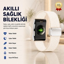 Hızlı Store Krem Akıllı Bileklik Sağlık ve Aktivite Takipli Nabız Uyku Kalori ve Kan Basıncı Takibi