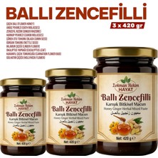 3 x 420 gr Ballı Zencefilli Karışık Bitkisel Macun - Çiçek Balı, Zencefil, Ihlamur ve Çörek Otlu Doğal Destek Lokman Hekim Hayat