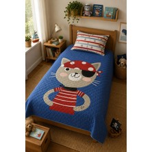 Evdek Bebek ve Çocuk Odası Pirate Cat - Korsan Kedi Tek Kişiliik Pike Takımı 160X230 cm 6ead9