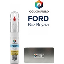 COLORGUARD Ford Buz Beyazı İğneli ve Fırçalı Özel Tasarım Şişe Rötuş Boyası ve Profesyonel Rötuş Çeliği Seti