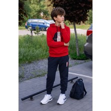 HC Kids Wear Erkek Çocuk Baskılı Sweatshirt Eşofman Takımı