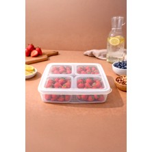 Kitchen Life 2'li Sızdırmaz Kapaklı 4+1 Bölmeli Kahvaltılık Saklama Kabı-Buzdolabı Organizeri (4x0,25 Lt-1x1,6lt)
