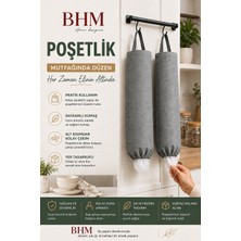 Bhm 2'li Asılabilir Poşet Düzenleyici Organizer – Poşetlik ve Düzenleyici Sepet Siyah-Beyaz-Gri