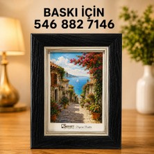 Saray Foto Gold Detaylı Siyah Çerçeveli Masaüstü Dekoratif Fotoğraf Çerçevesi