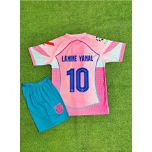 FRAGOLA F.c Barcelona 2025-26 Yeni Sezon Lamine Yamal Özel Konsept Çocuk Forması (Pink)