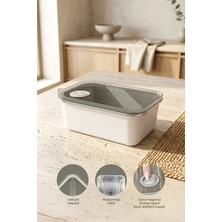 Kitchen Life Stainless Paslanmaz Çelik Vakumlu Saklama Kabı,fırın ve Kek Kabı 1,3lt Yemek Kabı Sefer Tası