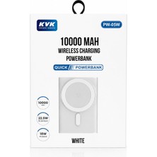 KVK Teknik Servis 10.000 Mah Powerbank Kablosuz Şarj 15W Usb-C 20W Pd Usb-A 22.5W Hızlı Şarj Taşınabilir Şarj Cihazı