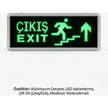 Pause Ledli Acil Exit-Çıkış Armatürü Yukarı PS-EX007