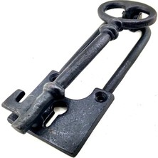 İntora Antika Tarz Dekoratif Pirinç Anahtar Kapı Tokmağı, Taktak - 170X60MM, Oksit