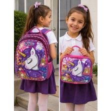 CtStore Unicorn Dream Kız Çocuk Okul Çantası ve Beslenme Çantası Seti