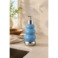 Klarhaus Trıo Dekoratif Premium 3 Boğumlu Sıvı Sabunluk 300 ml – Krom Görünümlü Pompalı Pastel Yeşil Banyo ve Mutfak Sabun Dispenseri - 18,5 cm x 7 cm