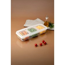 Kitchen Life Sızdırmaz Kapaklı 3+1 Bölmeli Kahvaltılık Saklama Kabı-Buzdolabı Organizeri (3x0,25 Lt-1x1,2lt)