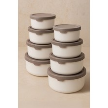 Kitchen Life 8’li Yuvarlak Saklama Kabı Seti (0,45ML -0,8ml-1.5l-2.5l) Mikrodalga ve Dondurucu Uyumlu