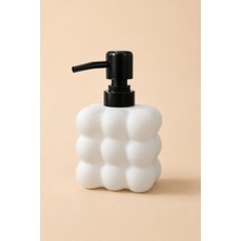 Klarhaus Modern Bubble Sıvı Sabunluk – 400 ml Siyah Pompalı Kabarcık Desenli Banyo ve Mutfak Tezgâh Üstü Dispenser - 15 cm x 9 cm x 6,5 cm
