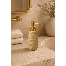 Klarhaus Wavy Dalgalı Dokulu Premium Gold Pompalı Dekoratif Sıvı Sabunluk – 400 ml – 18 cm x 7 cm