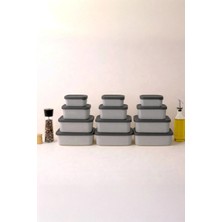 Kitchen Life 12’li Dikdörtgen Saklama Kabı Seti (0,43ML-0,83ML-1.6L-2.6L) Mikrodalga ve Dondurucu Uyumlu