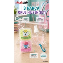 By My Hand Bymyhand 3 Parça Okul Hijyen Seti – 2 Yaprak Sabun, 1 Kancalı Sprey Kolonya Şişesi ve Şeffaf Fermuarlı Kılıf.
