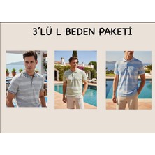 Nakşi Giyim 3’lü Erkek Polo Yaka Tişört Seti Kısa Kollu Basic Günlük Spor Şık Kombin 3’lü Paket
