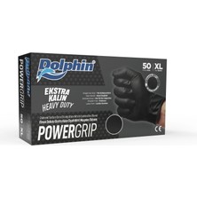 Dolphin Powergrip Nitril Eldiven Ekstra Kalın Siyah XL Beden 50 Adet