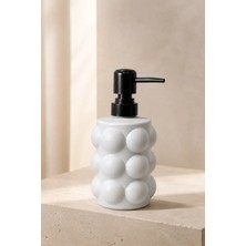 Klarhaus Bubbly Kabartmalı Bubble Model Cam Sıvı Sabunluk – Siyah Pompalı – 400 Ml, 17 x 8 cm