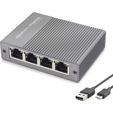 İntora Gigabit Ethernet Switch 5 Port Güç Girişli Gri HDX1414