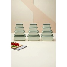 Kitchen Life 12’li Dikdörtgen Saklama Kabı Seti (0,43ML-0,83ML-1.6L-2.6L) Mikrodalga ve Dondurucu Uyumlu