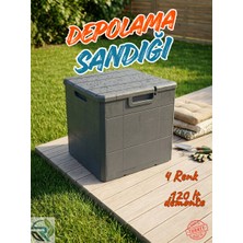 Rika Garden 120 Lt Ahşap Desenli Bahçe Depolama Sandığı - Su Geçirmez (Üreticiden Orijinal Ürün)