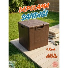Rika Garden 120 Lt Ahşap Desenli Bahçe Depolama Sandığı - Su Geçirmez (Üreticiden Orijinal Ürün)