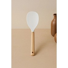 Kitchen Life Bambu Saplı Tırtıklı Uçlu Silikon Servis Kaşığı