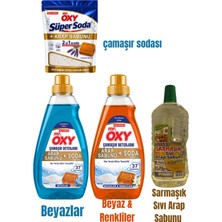 Mr.Oxy Arap Sabunu ve Soda Katkılı Çamaşır Deterjanı  Beyazlar + Beyazlar ve Renkliler 1480 ml  + Çamaşır Sodası 500 Gr+  Arap Sabunu 1000 ml