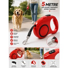 5 Metre Düz Model Makaralı Gezdirme Köpek Tasması